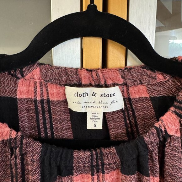 Anthropologie Cloth & Stone Plaid Daia Mini Dress Sz S - Picture 3 of 5